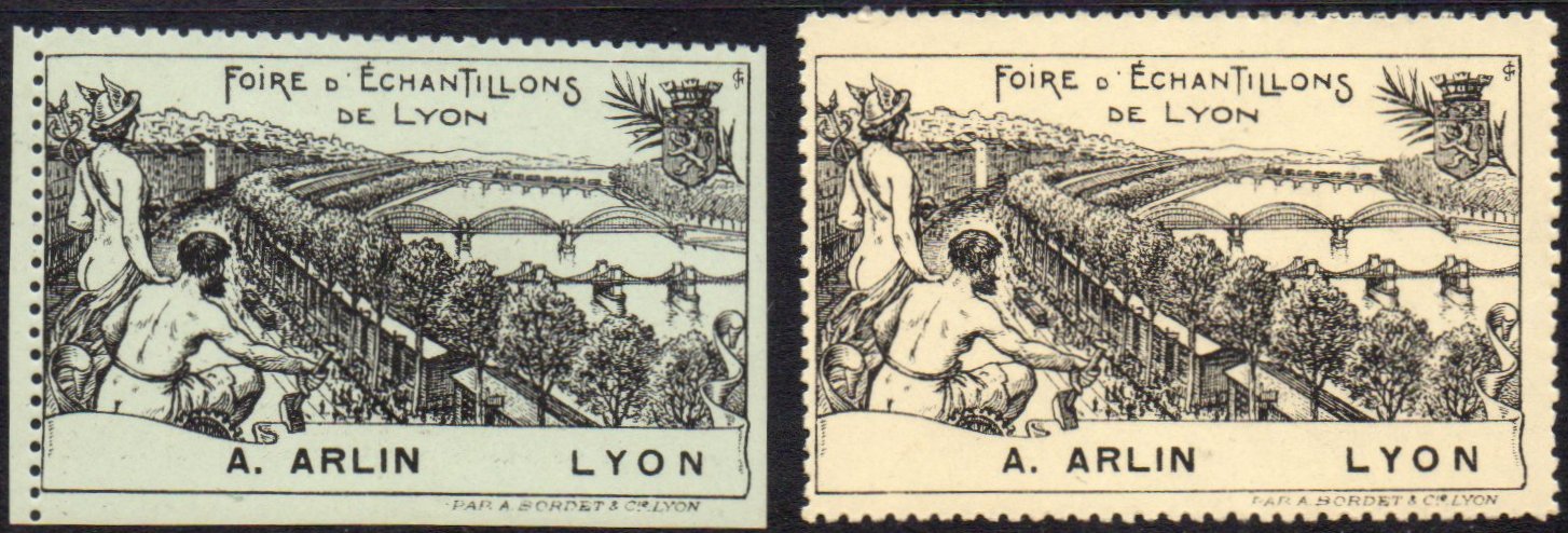 France : Lyon : Vignette Cinderella 1916 Foire d'Echantillons de Lyon : Train + Tramway : Participant A. Arlin